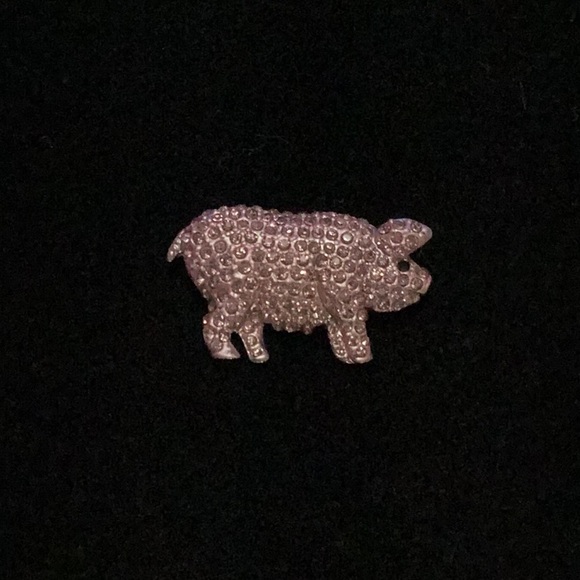 New - Pink Rhinestone Pig Pin 2”X1” - Picture 2 of 5